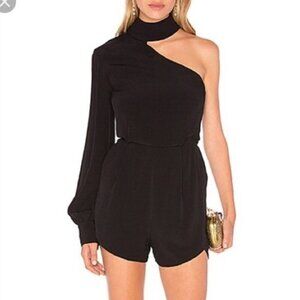 Elliatt One-Shoulder Black Playsuit – Small